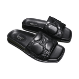 Gucci GG Matelassé Leather Slides Black