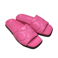 Gucci GG Matelassé Leather Slides Pink