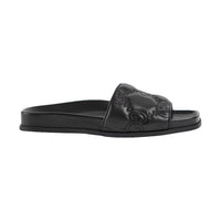 Gucci GG Matelassé Leather Slides Black