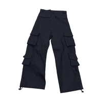 Wide Leg Black Cargo Pants Large Pockets