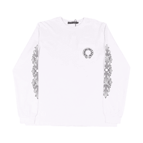Chrome Hearts Scroll Label White Hoodie