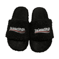 Black Balenciaga Cloth Slides
