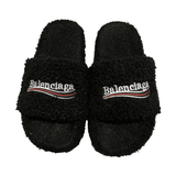 Black Balenciaga Cloth Slides