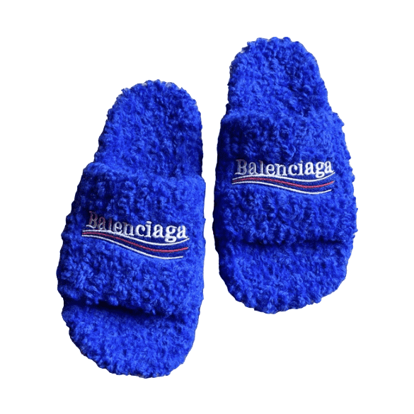 Blue Balenciaga Cloth Slides