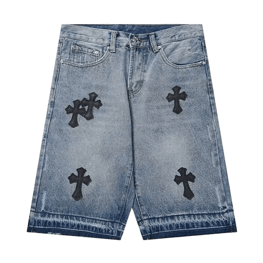 Chrome Hearts Jorts Black Crosses