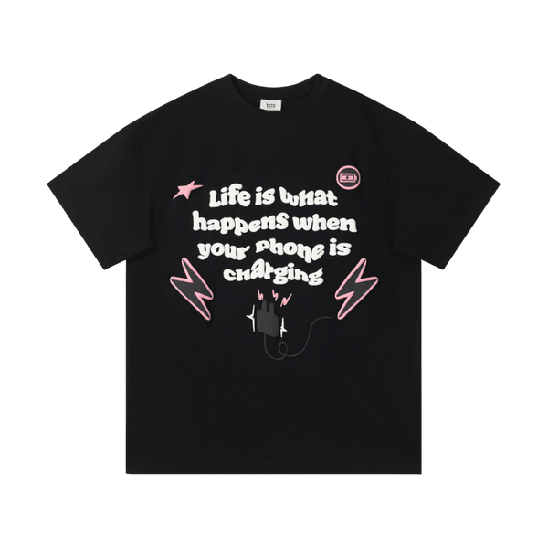 Phone Charges Broken Planet T-shirt