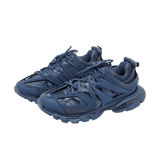 Balenciaga Blue Faux Leather and Mesh Track Sneakers