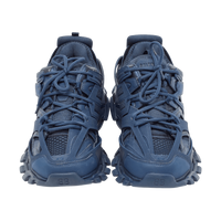 Balenciaga Blue Faux Leather and Mesh Track Sneakers