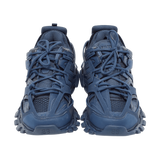 Balenciaga Blue Faux Leather and Mesh Track Sneakers