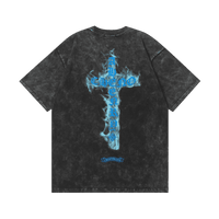 Chrome Hearts Flaming Blue Cross T-shirt