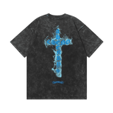 Chrome Hearts Flaming Blue Cross T-shirt