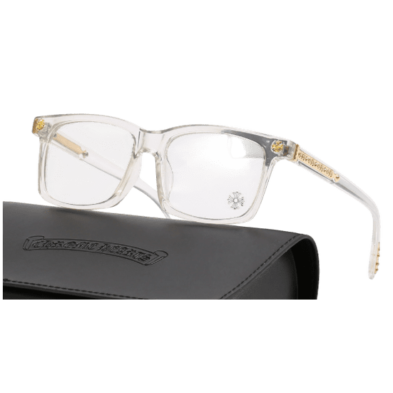 Chrome Hearts Cross Glasses Transparent Frame with Gold