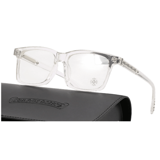 Chrome Hearts Cross Glasses Transparent Frame with Silver