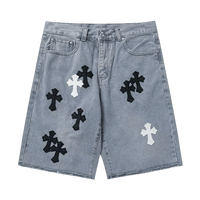 Chrome Hearts Jorts White Black Crosses