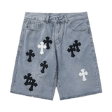 Chrome Hearts Jorts White Black Crosses