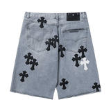 Chrome Hearts Jorts White Black Crosses
