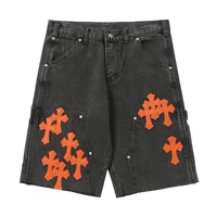 Chrome Hearts Jorts Orange Crosses