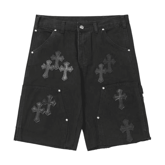 Chrome Hearts Jorts Grey Crosses