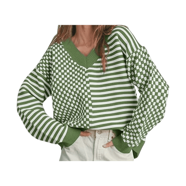 Green Checkered Sweater