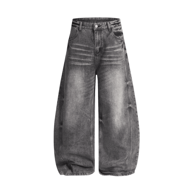 Wide Leg Grey Jeans Basic