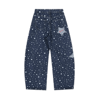 Embroidered Star Jeans Straight Leg Loose