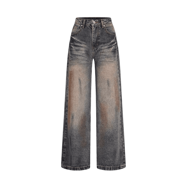 Red Washed Loose Slim Jeans