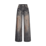 Red Washed Loose Slim Jeans