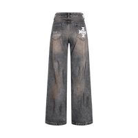 Red Washed Loose Slim Jeans