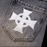 Red Washed Loose Slim Jeans