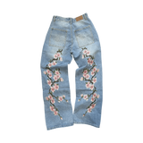 Flower Embroidered Jeans