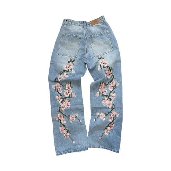 Flower Embroidered Jeans