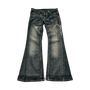 Embroidered Washed Jeans Flared