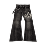 Embroidered Washed Jeans Flared