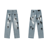 All Blue Chrome Hearts Jeans