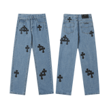 All Blue Chrome Hearts Jeans