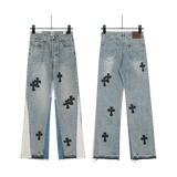 All Blue Chrome Hearts Jeans