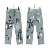 All Blue Chrome Hearts Jeans