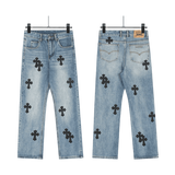 All Blue Chrome Hearts Jeans