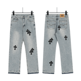 All Blue Chrome Hearts Jeans