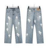 All Blue Chrome Hearts Jeans