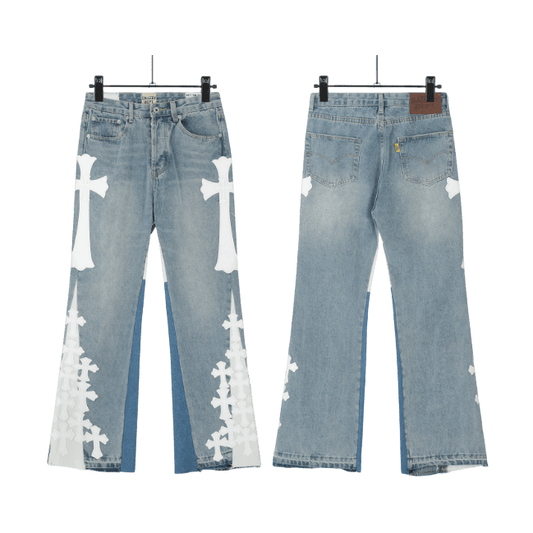 All Blue Chrome Hearts Jeans