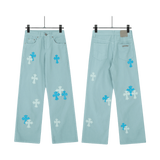 All Blue Chrome Hearts Jeans