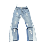 All Blue Chrome Hearts Jeans