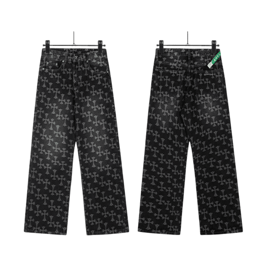All Dark Chrome Hearts Jeans
