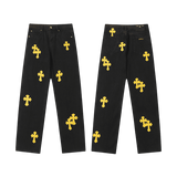 All Dark Chrome Hearts Jeans