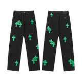 All Dark Chrome Hearts Jeans