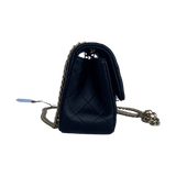 Chanel Mini Rectangular Flap Bag with Heart Chain Black