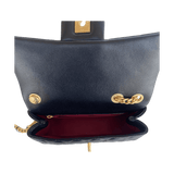 Chanel Mini Rectangular Flap Bag with Heart Chain Black