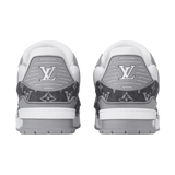 LV Trainers Monogram Denim and Monogram Calf Leather Dark Grey