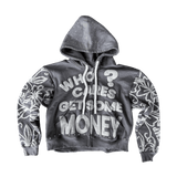 Who Cares Get Some Money Zip-Up Hoodie